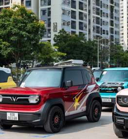 Hàng trăm xe VinFast VF 3 khoe sắc 