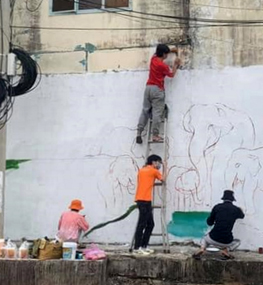 Những bức bích họa đường phố đậm chất Tây Nguyên