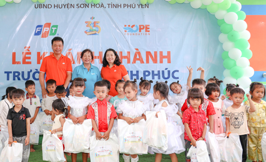 Những mầm non tương lai của tỉnh Phú Yên yên tâm học trong ngôi trường mới