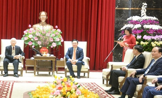 Tổng Bí thư, Chủ tịch nước chúc Tết Đảng bộ, chính quyền và nhân dân Thủ đô Hà Nội