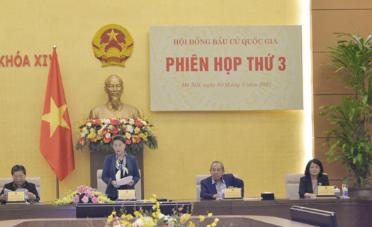 Chủ tịch Quốc hội chủ trì phiên họp thứ ba của Hội đồng Bầu cử quốc gia