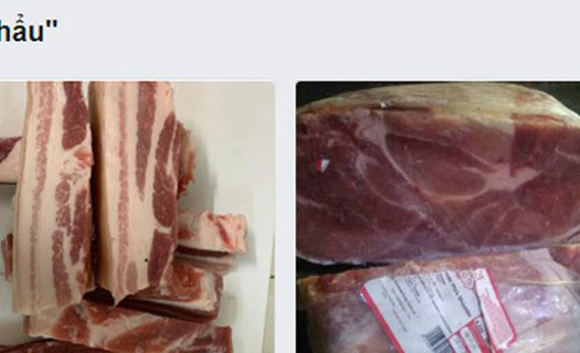 Thịt lợn nhập khẩu rao bán tràn lan trên chợ mạng, giá 
