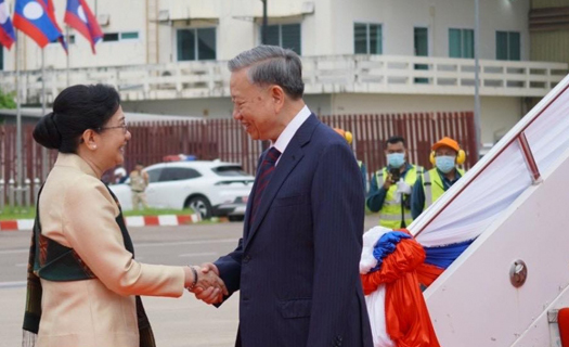 Chủ tịch nước Tô Lâm đến Vientiane, bắt đầu thăm cấp Nhà nước CHDCND Lào
